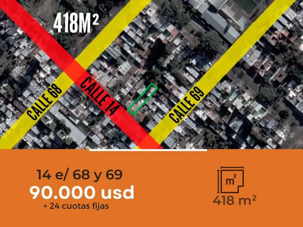 Terreno en venta - 418Mts2 - La Plata [FINANCIADO]