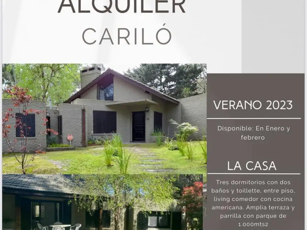 CASA EN CARILO CON HERMOSO PARQUE