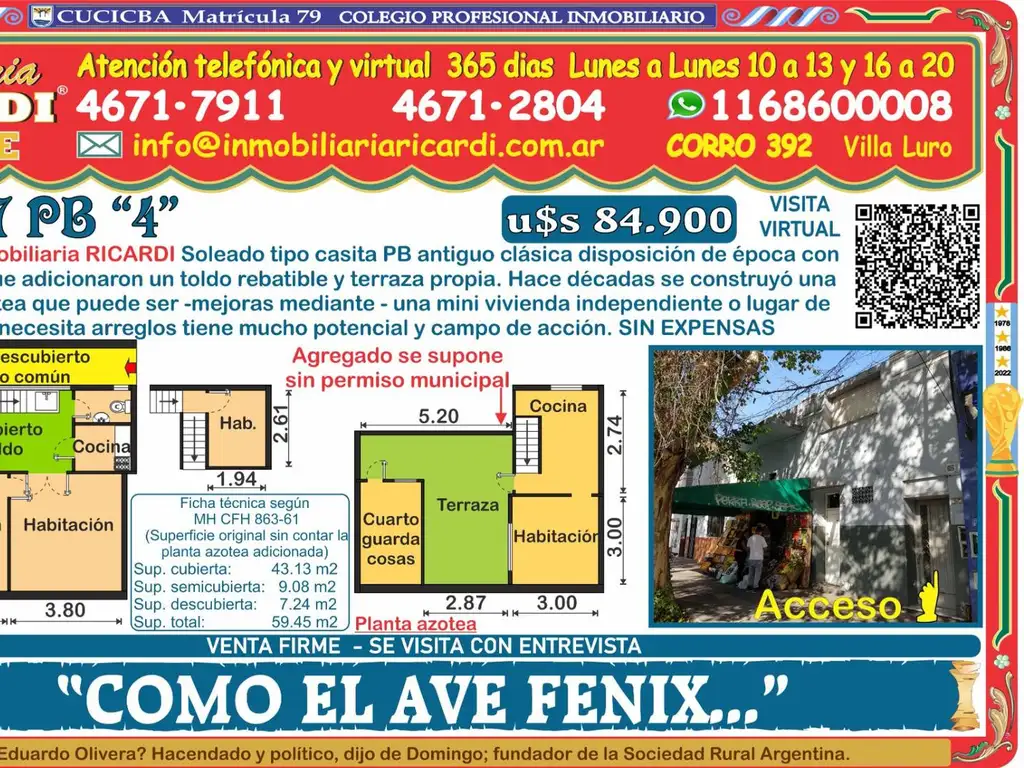 COMO EL AVE FENIX soleado tipo casa  antiguo necesita cariño