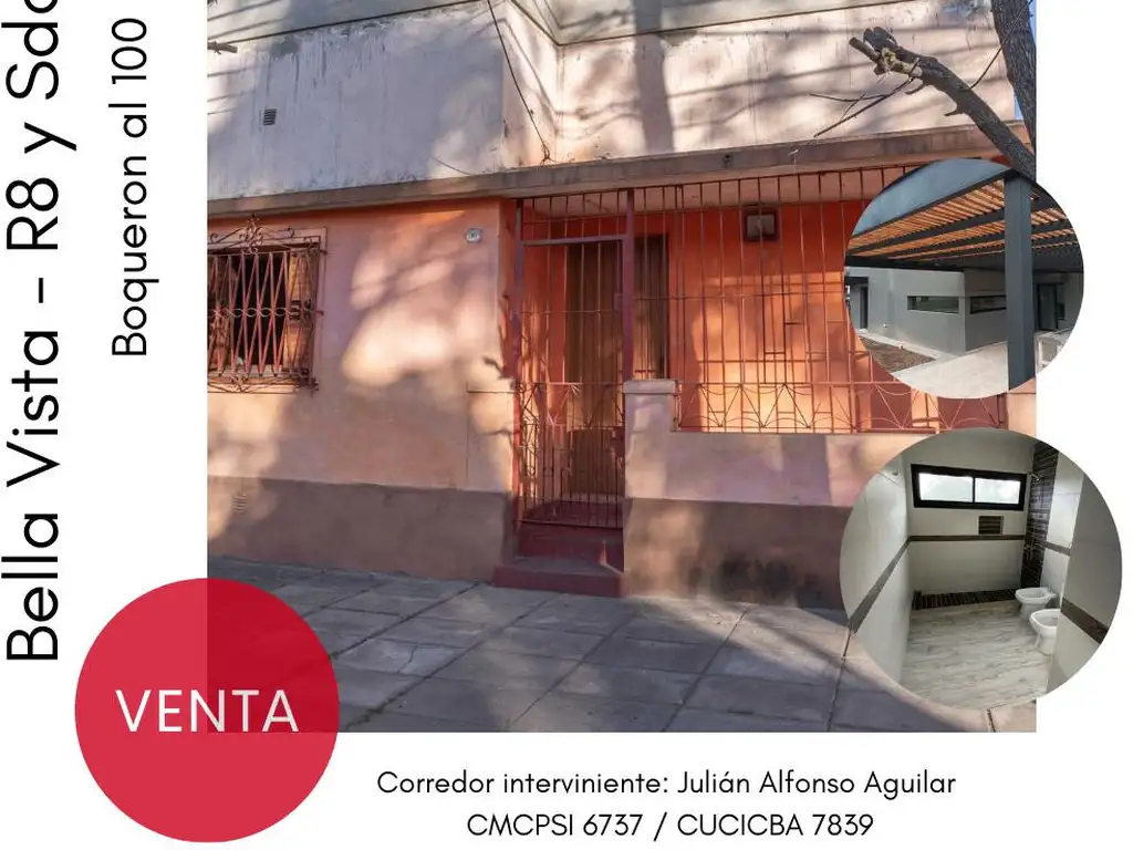 Casa  venta  Bella Vista  con Galpon  a una cuadra de Senador Moron y R8 Venta