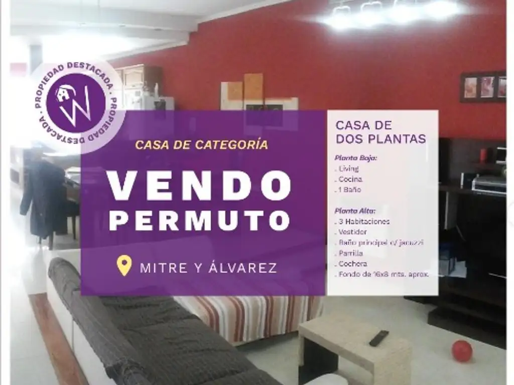 Vendo o permuto casa en dos pisos