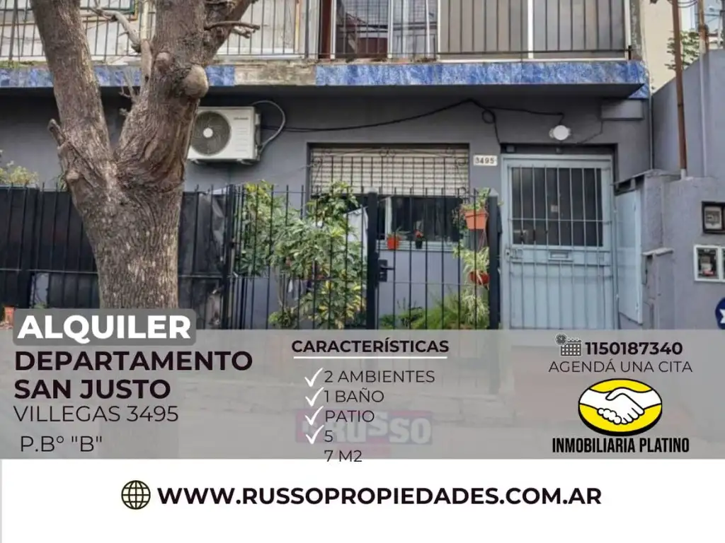 Alquiler departamento San Justo 2 ambientes