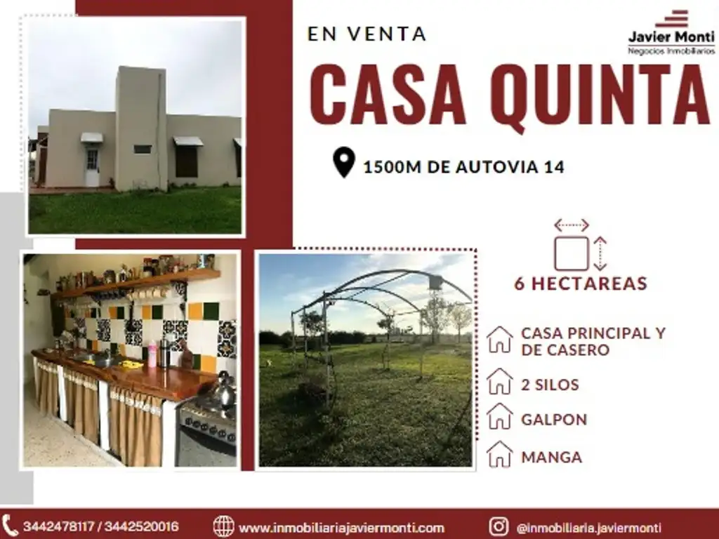 CHACRA DE 6 HA + CASA PRINCIPAL