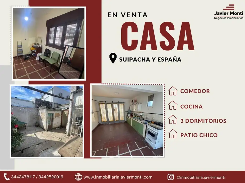 CASA EN ESQUINA SOBRE SUIPACHA Y ESPAÑA