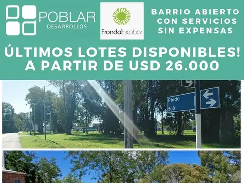 Lotes en Escobar Barrio abierto sin Expensas