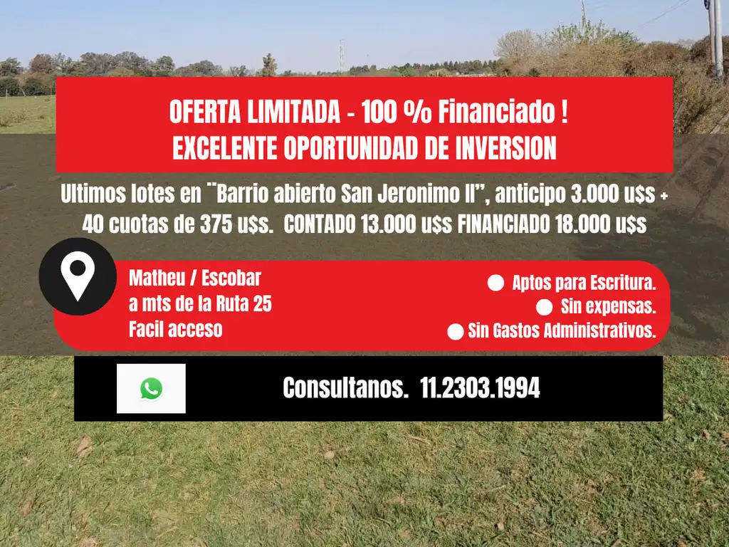 Terreno en venta en Pilar