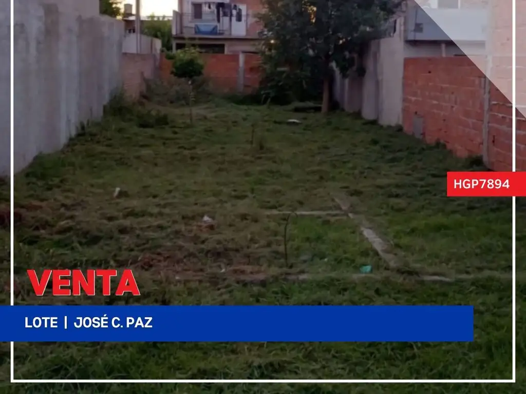 Lote - Venta - Argentina, José C Paz - Joaquin V. Gonzalez 300