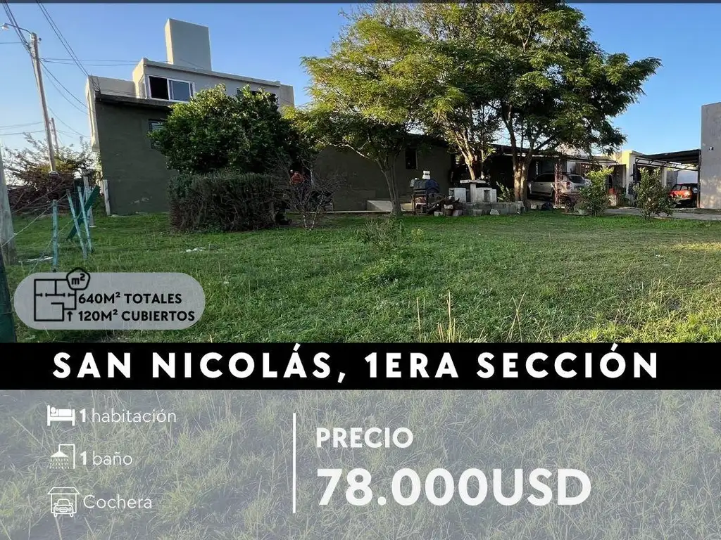 CASA A ESTRENAR C/640M² DE PARQUE - SAN NICOLAS 1ERA SECCIÓN