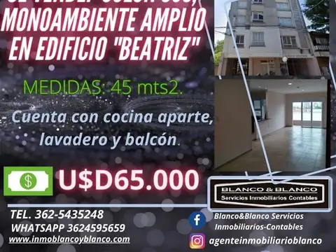 SE VENDE: COLON 638, MONOAMBIENTE AMPLIO, EDIFICIO "BEATRIZ"