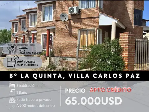 VENTA DUPLEX APTO BANCOR LA QUINTA III SECCIÓN, VILLA CARLOS PAZ