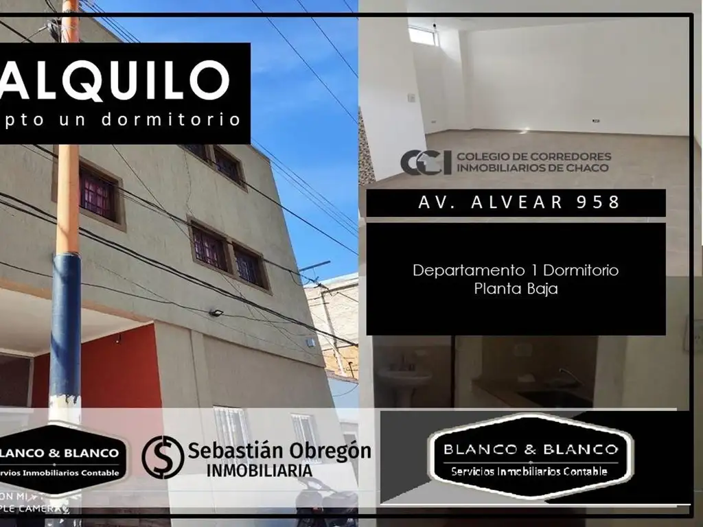 SE ALQUILA: ALVEAR 958. 1 DORMITORIO y MONOAMBIENTE