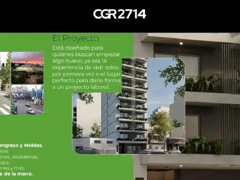 Departamento en Venta de 1 dormitorio