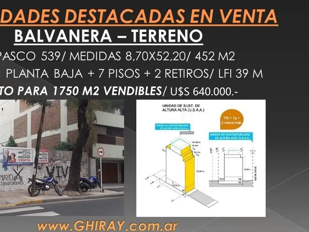 Terreno Congreso, Pasco 539. 1750m2 vendibles/ facilidades