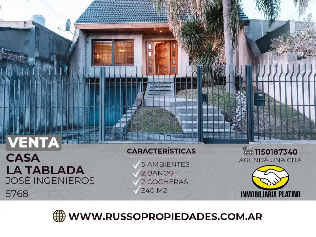 Venta Casa 5 Ambientes Tablada