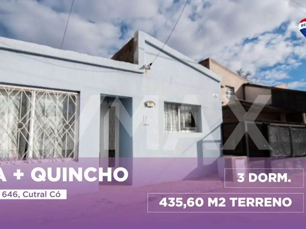 Venta Casa 3 dorm. + Quincho, Cutral Co, Neuquen