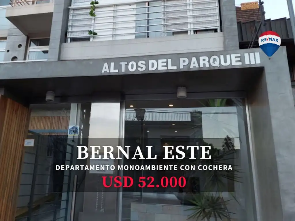 VENTA MONOAMBIENTE CON COCHERA Y AMENITIES BERNAL