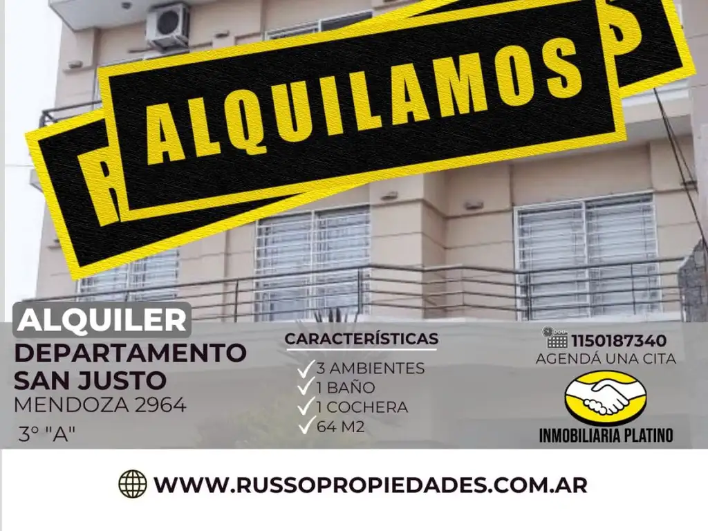 Alquiler Departamento 3 ambientes San Justo