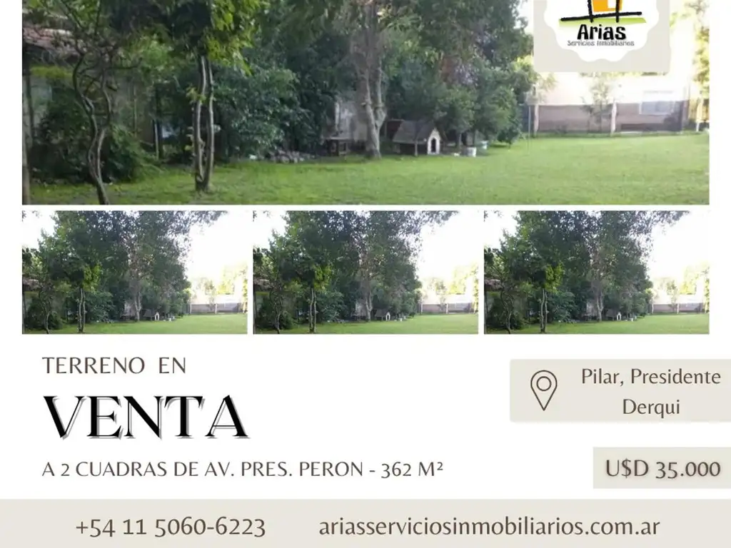 Lote en venta ubicado en la localidad de Derqui, Pilar