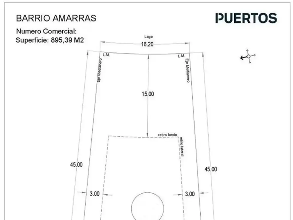 Lote venta de 895,39 m 2 al agua en Puertos barrio Amarras Escobar