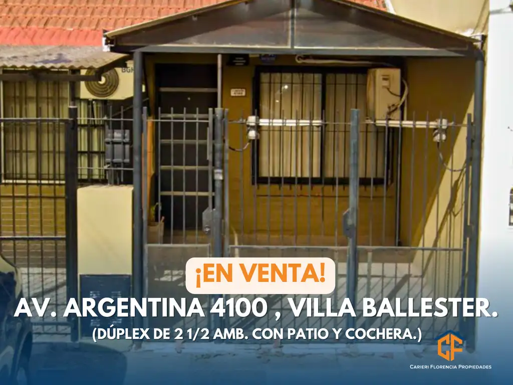 EXCELENTE DÚPLEX DE 2 1/2 AMBIENTES, EN VENTA, ZONA BALLESTER