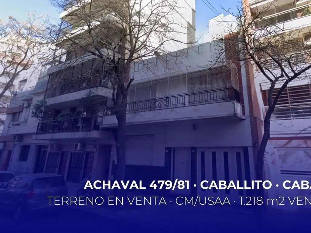 Terreno . Lote . CM . USAA . 1218m2 vendibles . Caballito