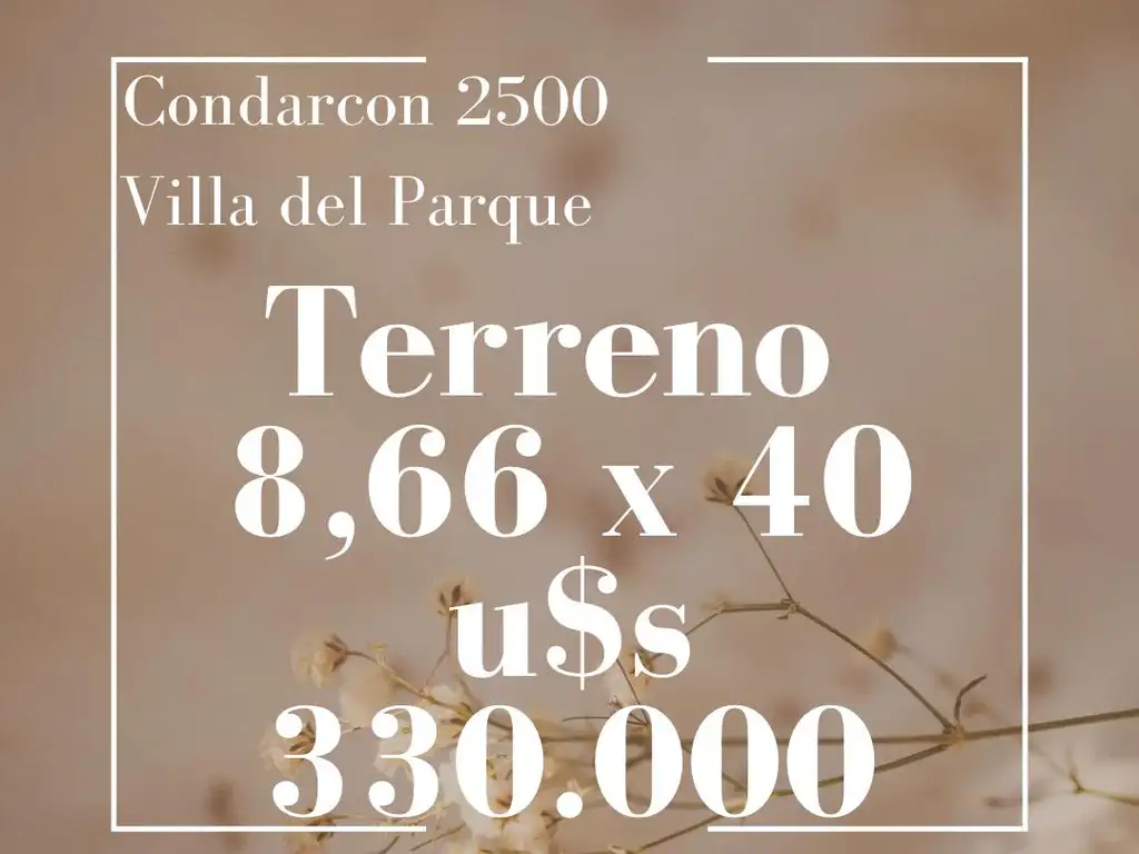 Terreno en venta en Condarco 2500,  Villa del Parque