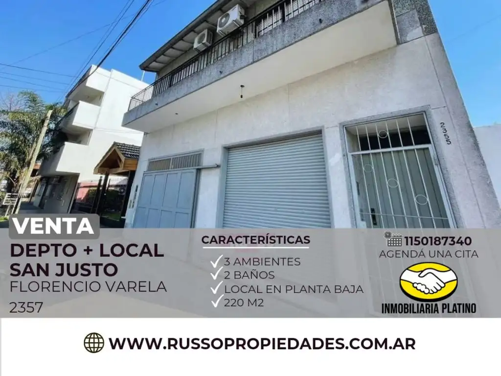 Venta de local con vivienda ambientes San Justo