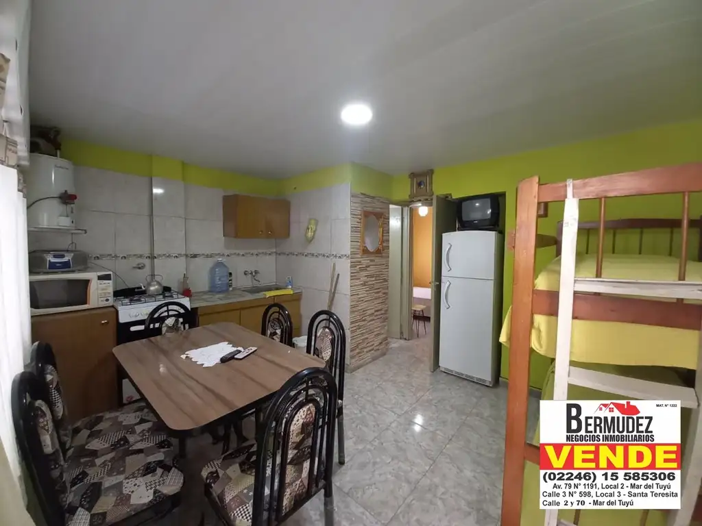 Venta Depto 2 Amb Amoblado Zona Centro Santa Teresita 35 e/2 y 3 a metros del mar