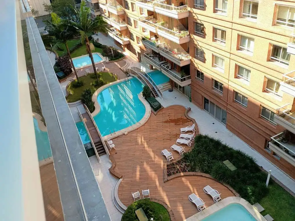 2 Amb de 70 m² AMOBLADO Piso 6 Balcon Terraza Agradable Vista a Jardines y Piscina Bayres Madero