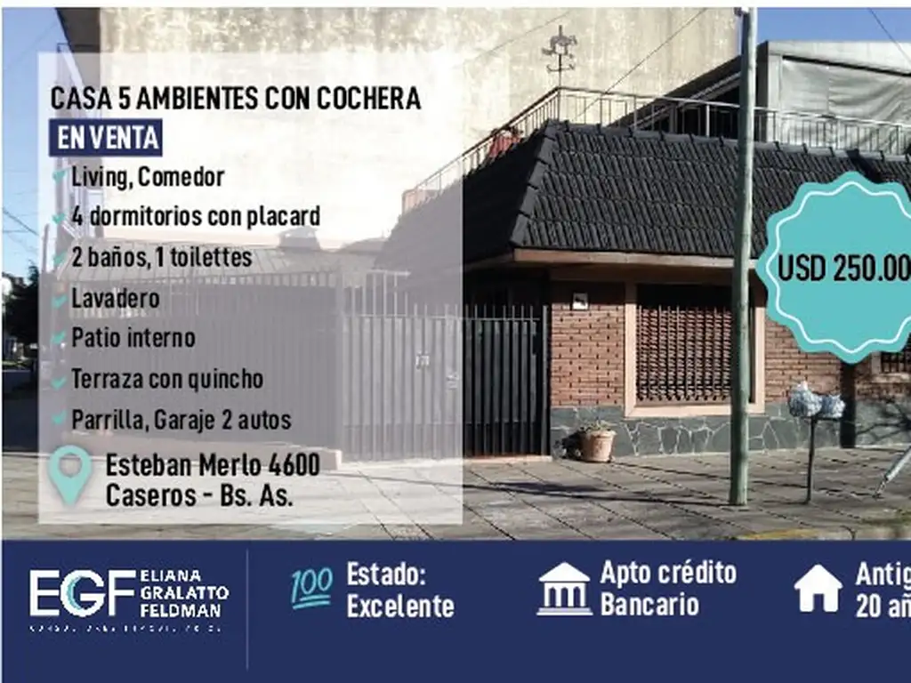 VENTA CASA 5 AMB CON COCHERA