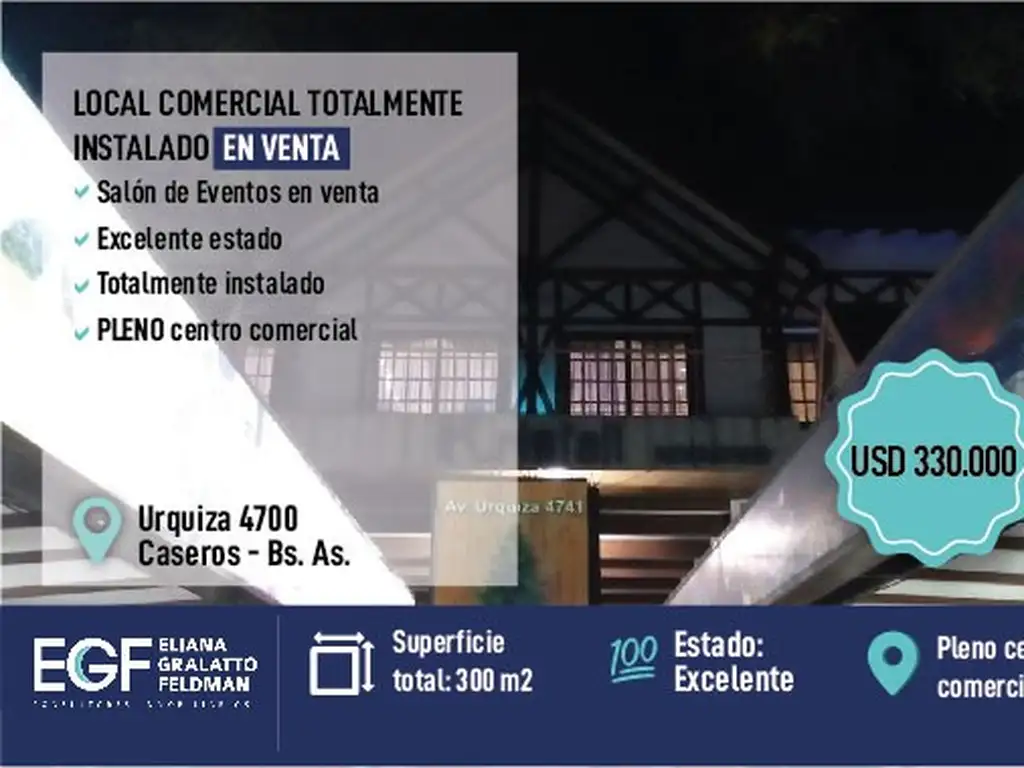 Venta local comercial totalmente instalado Caseros