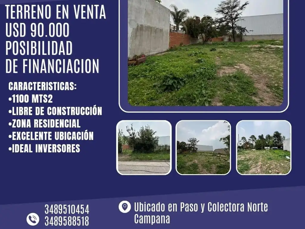 TERRENO EN VENTA 1100 MTS2