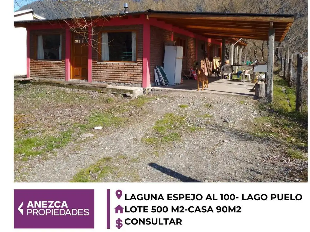 SE VENDE - CASA 3 AMBIENTE - LAGO PUELO