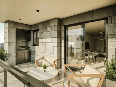 Departamento 2 ambientes con 2 baños