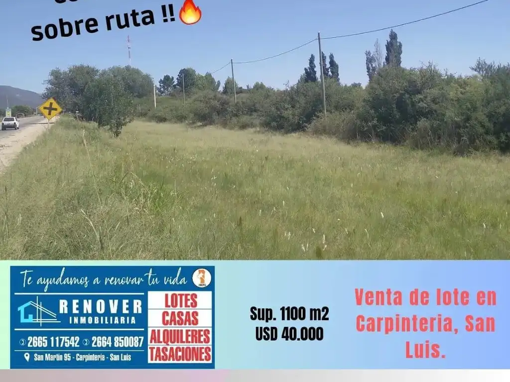 LOTE SOBRE RUTA, IDEAL COMERCIO  OPORTUNIDAD INVERSORES!