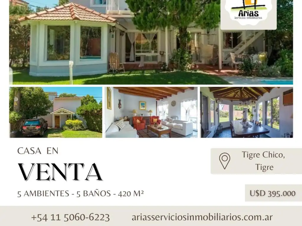 Casa a la Venta ubicada en el Barrio Tigre Chico, Tigre