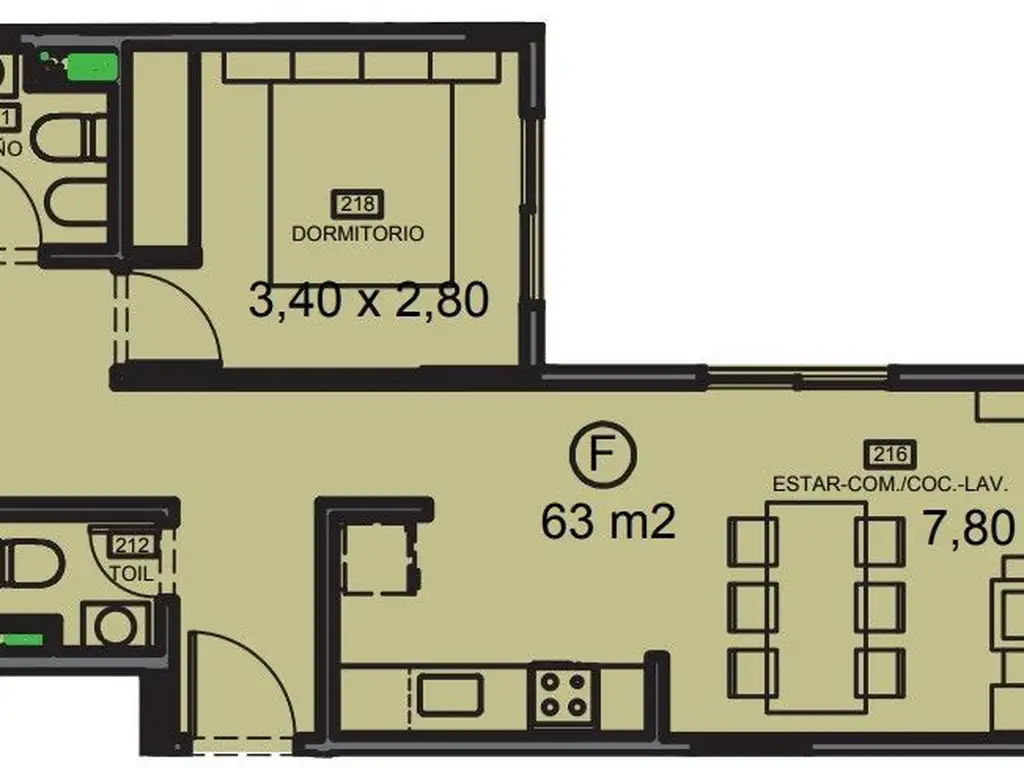 Construccion 3 Amb Balcon Contrafrente en Venta - Rio IV