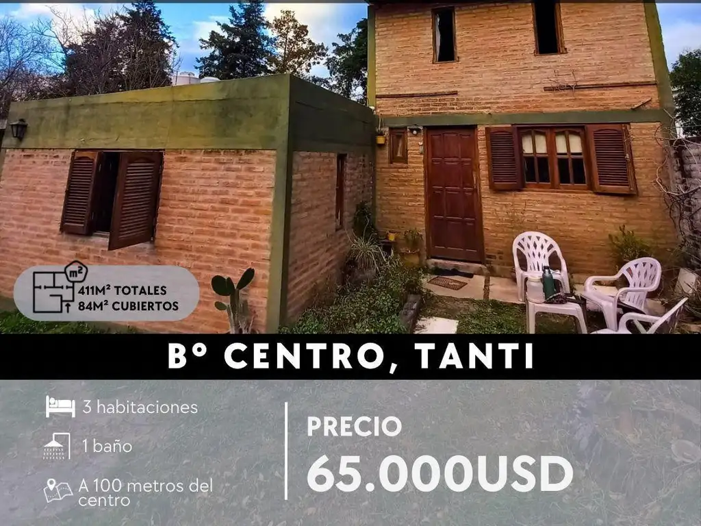 SE VENDE PROPIEDAD CÉNTRICA DE 3 DORMITORIOS EN TANTI