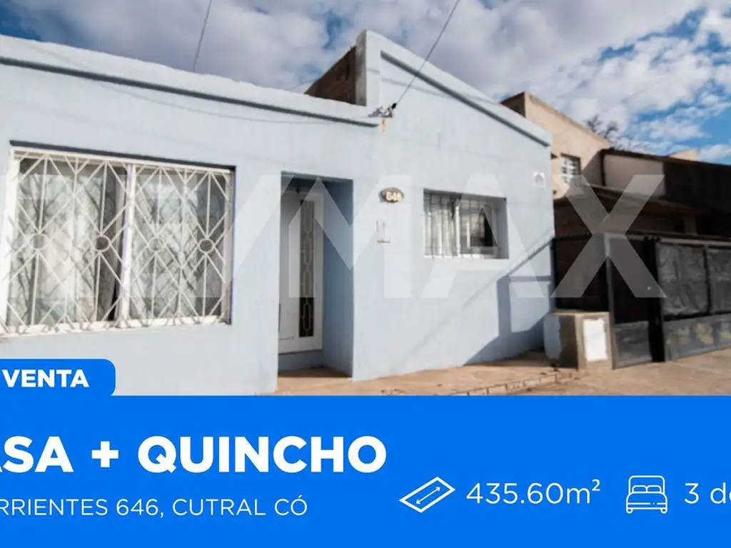 Venta Casa 3 dorm. + Quincho, Cutral Co, Neuquen