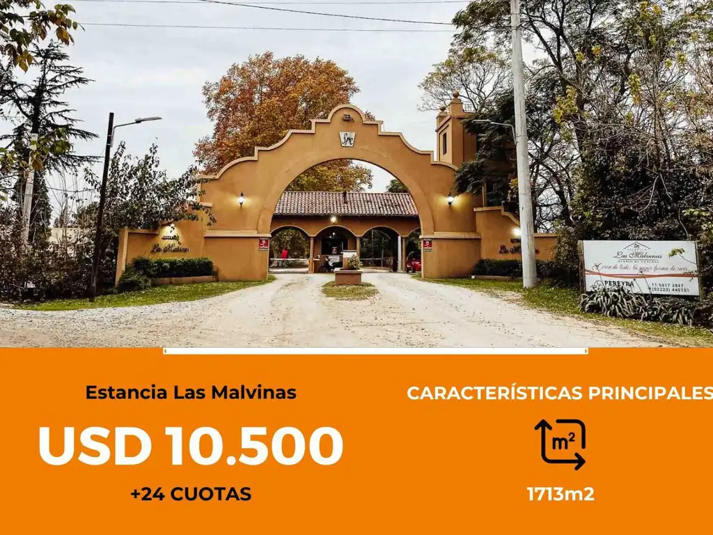 Terreno en venta - 1.713mts2 - Estancia Las Malvinas, Coronel Brandsen [FINANCIADO]