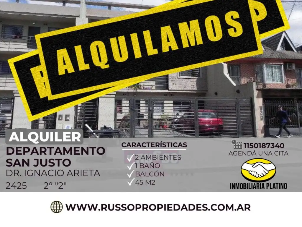 Alquiler departamento San Justo 2 ambientes