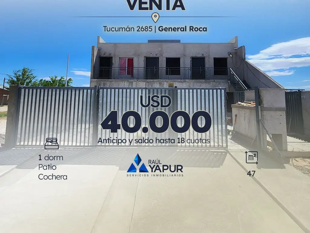 DEPARTAMENTOS EN VENTA, 1 DORM, GENERAL ROCA