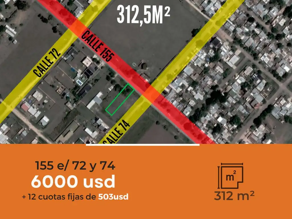 Terreno en venta - 312Mts2 - Los Hornos [FINANCIADO]