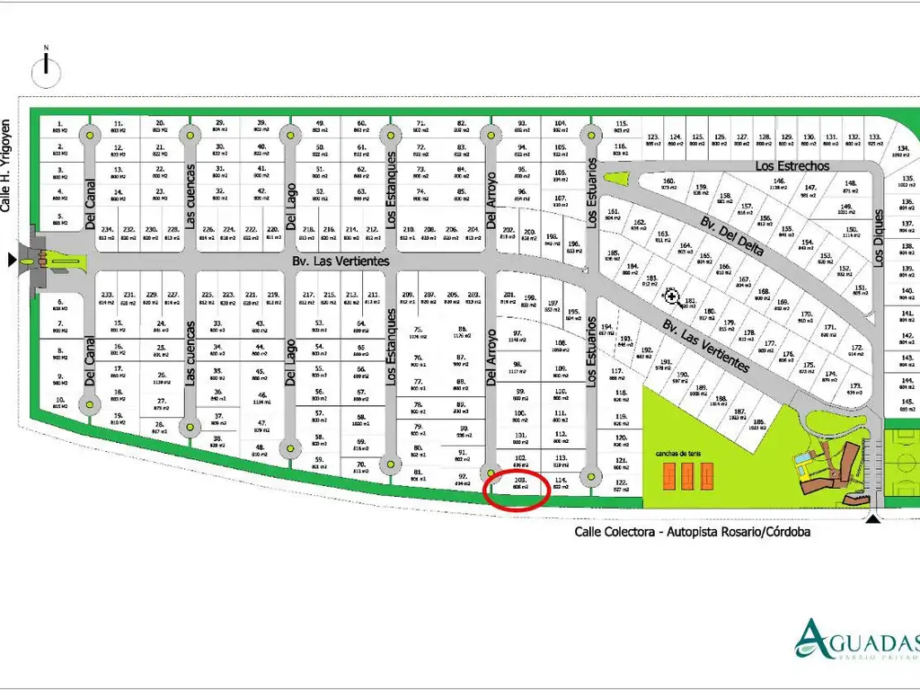 Terreno en  venta Barrio Privado Aguadas Funes