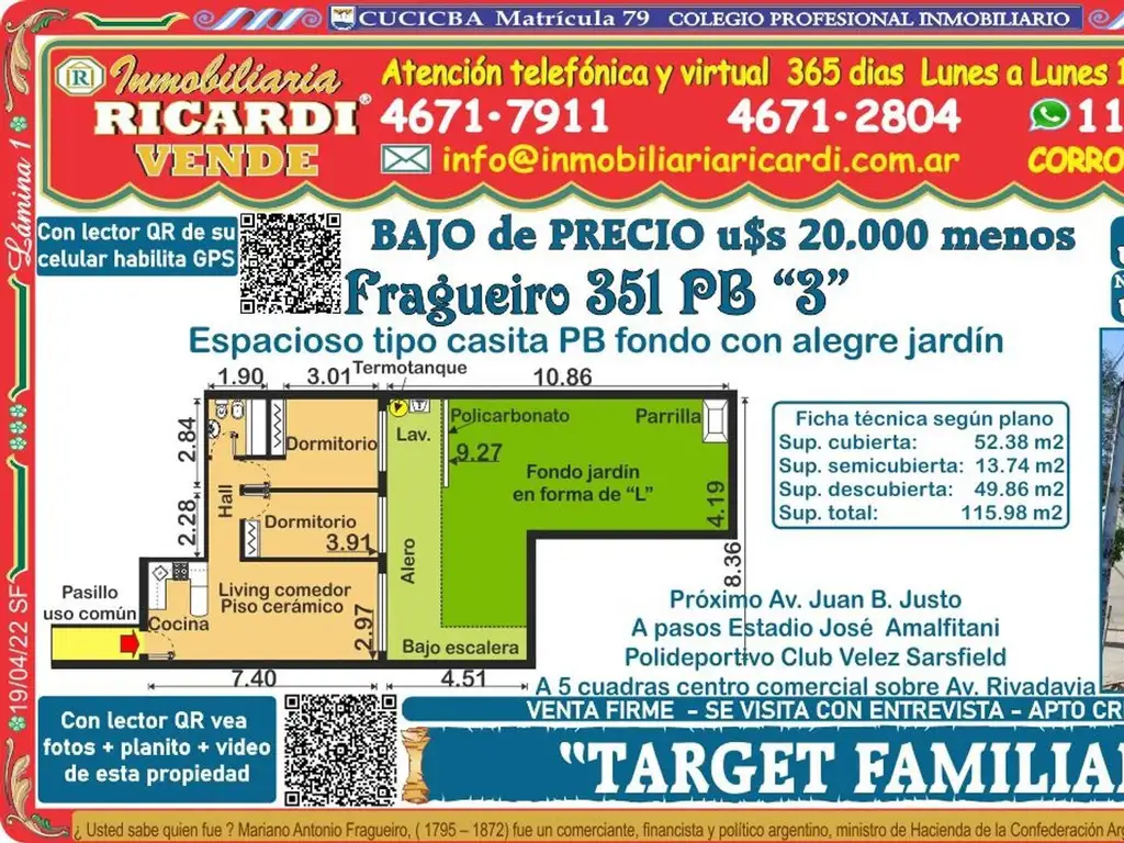 TARGET FAMILIAR... PB fondo con verde jardin y pastito - Foto 0