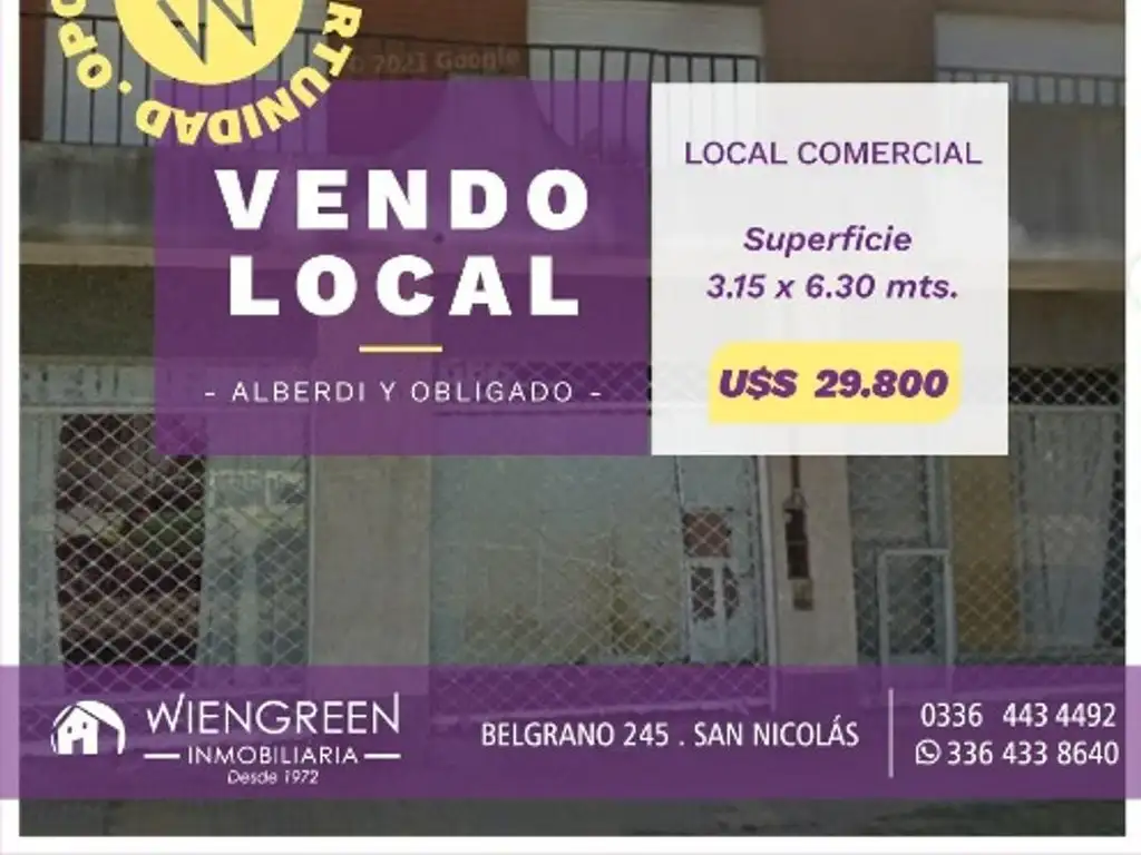 Vendo local comercial en zona de Alberdi y Obligado