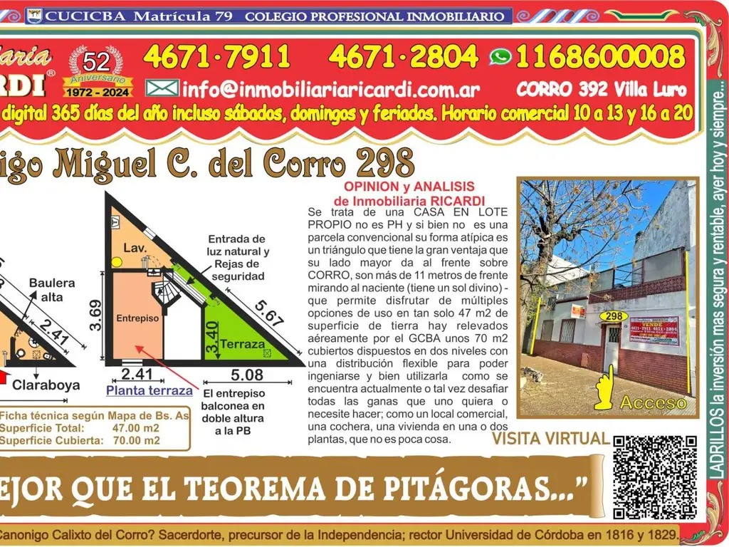 MEJOR QUE EL TEOREMA de PITAGORAS... CASA en LOTE PROPIO