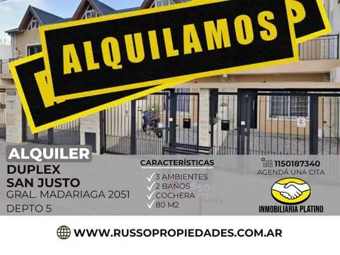 Alquiler duplex 3 ambientes San Justo