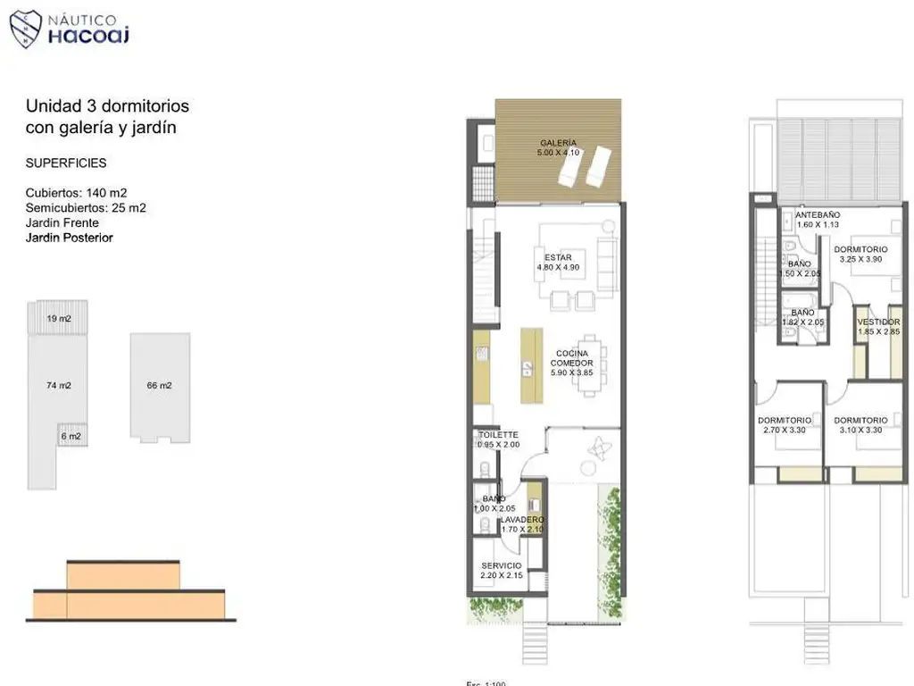 Housing unidad 3 dormitorios, galeria y jardin