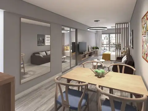 Departamento 2 ambientes con 2 baños